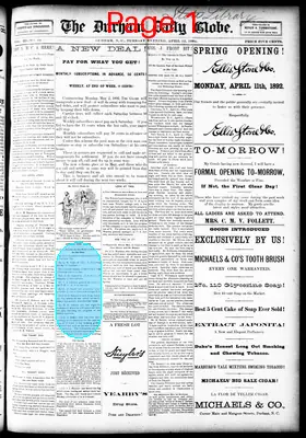 Page thumbnail for The Durham Daily Globe