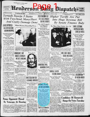 Page thumbnail for Henderson Daily Dispatch