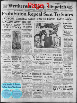 Page thumbnail for Henderson Daily Dispatch