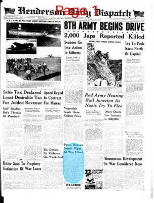 Page thumbnail for Henderson Daily Dispatch