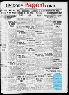 Page thumbnail for Hickory Daily Record