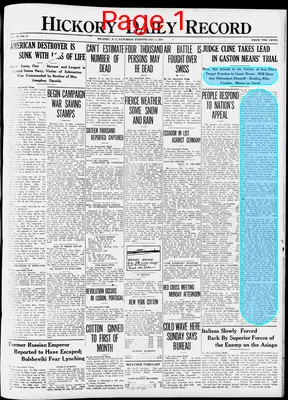 Page thumbnail for Hickory Daily Record