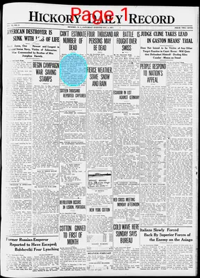 Page thumbnail for Hickory Daily Record