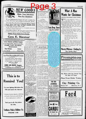 Page thumbnail for Hickory Daily Record