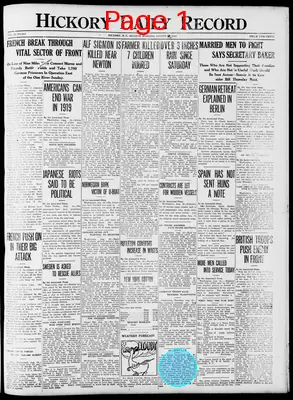 Page thumbnail for Hickory Daily Record