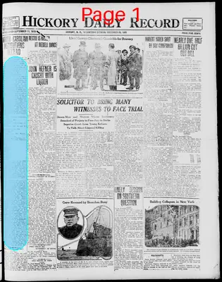 Page thumbnail for Hickory Daily Record