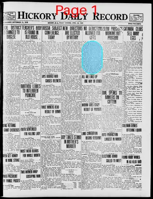 Page thumbnail for Hickory Daily Record