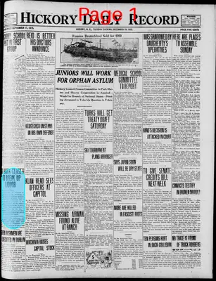 Page thumbnail for Hickory Daily Record