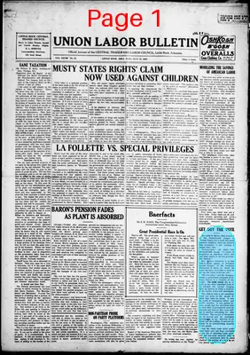 Page thumbnail for Union Labor Bulletin