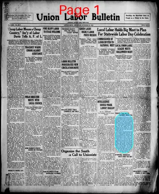Page thumbnail for Union Labor Bulletin