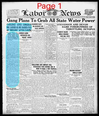 Page thumbnail for The Connecticut Labor News