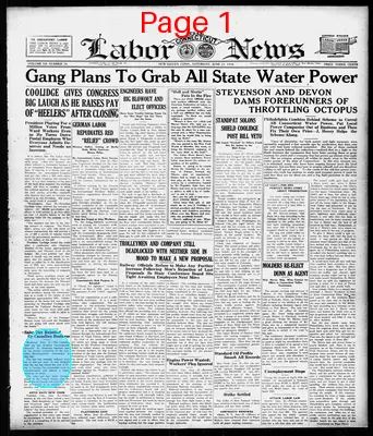 Page thumbnail for The Connecticut Labor News