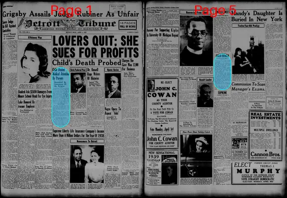 Page thumbnail for The Detroit Tribune