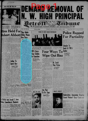 Page thumbnail for The Detroit Tribune