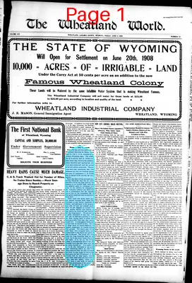Page thumbnail for The Wheatland World