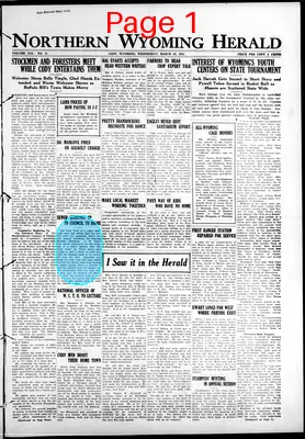Page thumbnail for The Northern Wyoming Herald