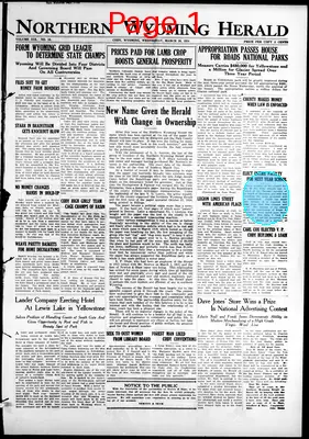Page thumbnail for The Northern Wyoming Herald