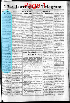 Page thumbnail for Torrington Telegram