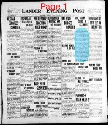 Page thumbnail for Lander Evening Post
