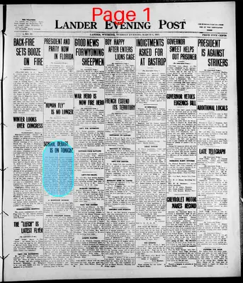 Page thumbnail for Lander Evening Post