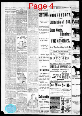 Page thumbnail for The Big Horn Sentinel