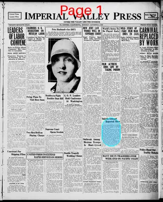 Page thumbnail for Imperial Valley Press