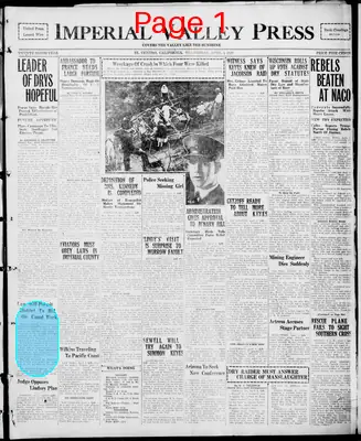 Page thumbnail for Imperial Valley Press