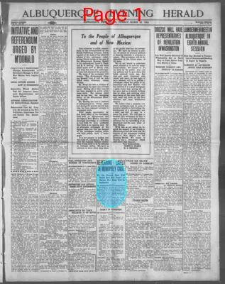 Page thumbnail for Albuquerque Evening Herald