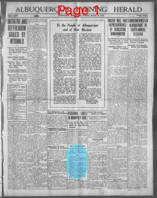 Page thumbnail for Albuquerque Evening Herald