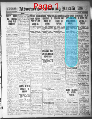 Page thumbnail for Albuquerque Evening Herald