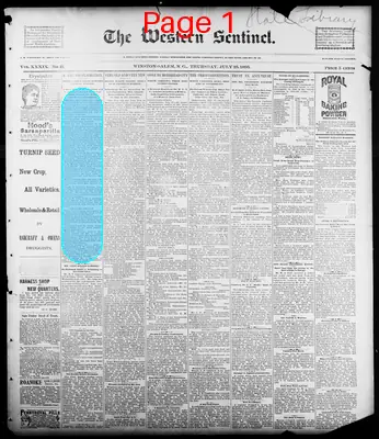 Page thumbnail for The Western Sentinel
