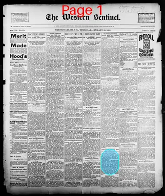 Page thumbnail for The Western Sentinel
