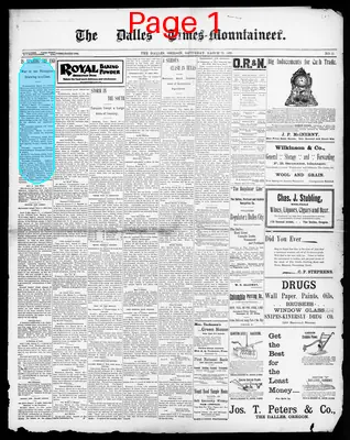 Page thumbnail for The Dalles Times Mountaineer