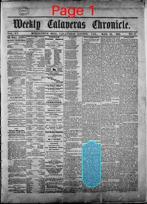 Page thumbnail for Weekly Calaveras Chronicle