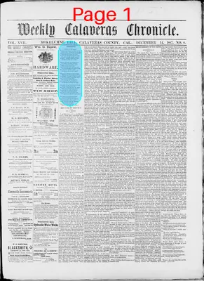 Page thumbnail for Weekly Calaveras Chronicle
