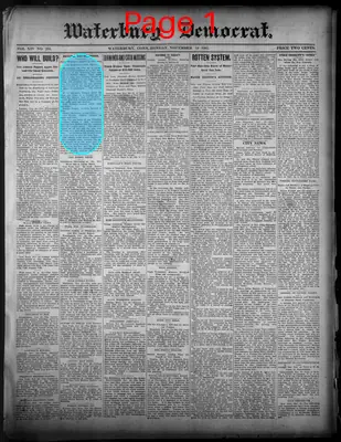 Page thumbnail for Waterbury Democrat