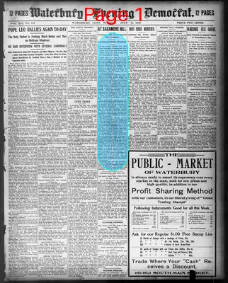 Page thumbnail for Waterbury Evening Democrat