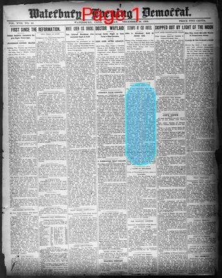 Page thumbnail for Waterbury Evening Democrat