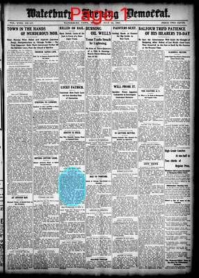 Page thumbnail for Waterbury Evening Democrat