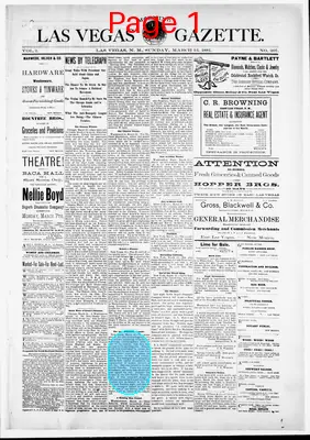 Page thumbnail for Las Vegas Morning Gazette