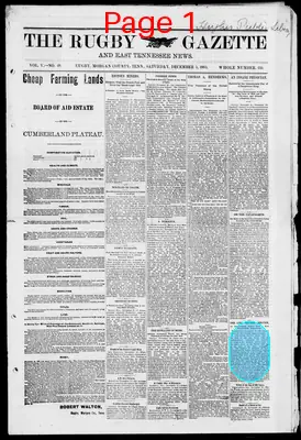 Page thumbnail for The Rugby Gazette And East Tennessee News