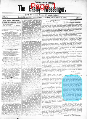 Page thumbnail for The Easley Messenger