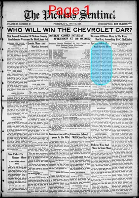Page thumbnail for The Pickens Sentinel
