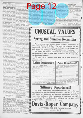 Page thumbnail for The Laurens Advertiser