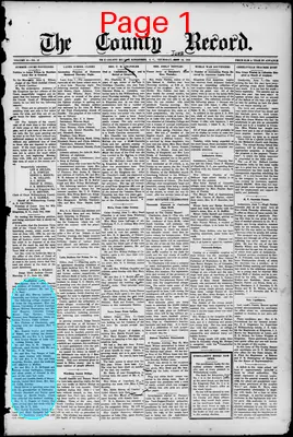 Page thumbnail for The County Record