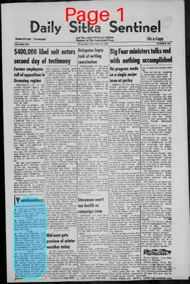 Page thumbnail for Daily Sitka Sentinel And The Arrowhead Press