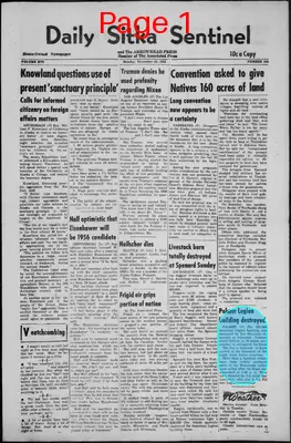 Page thumbnail for Daily Sitka Sentinel And The Arrowhead Press