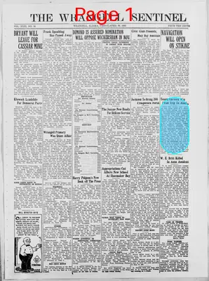 Page thumbnail for The Wrangell Sentinel