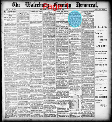 Page thumbnail for Waterbury Evening Democrat