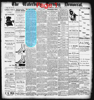 Page thumbnail for Waterbury Evening Democrat